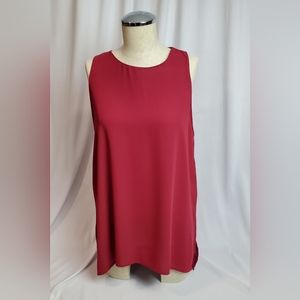 Lush Side Slit Tank, Size Medium - red